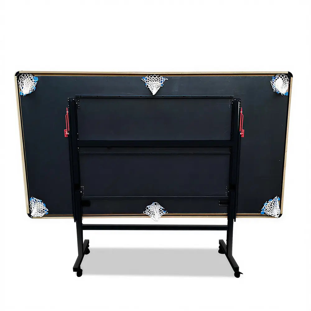 CUETIQ 8FT Foldable Pool Table Blue/Red/Green/Black Felt Billiard Table Free Accessory for Small Room