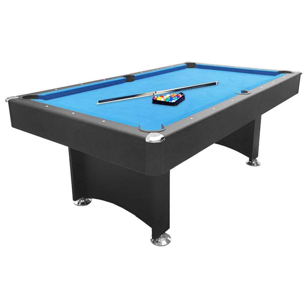 CUETIQ 7FT Modern Design Pool Table Snooker Billiard Table Black Frame With Free Accessories