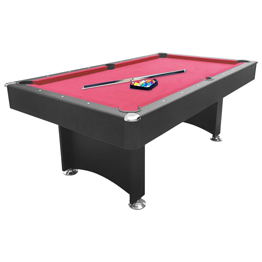 CUETIQ 7FT Modern Design Pool Table Snooker Billiard Table Black Frame With Free Accessories