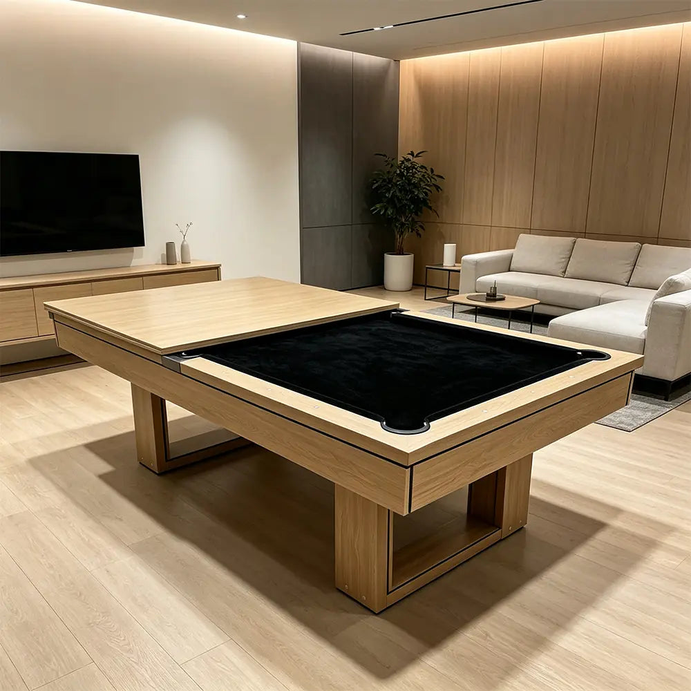 CUETIQ 7FT 3-IN-1 Simple Modern Pool Table/ Billards Table/ Pingpong Table/ Dining Table With Free Accessories