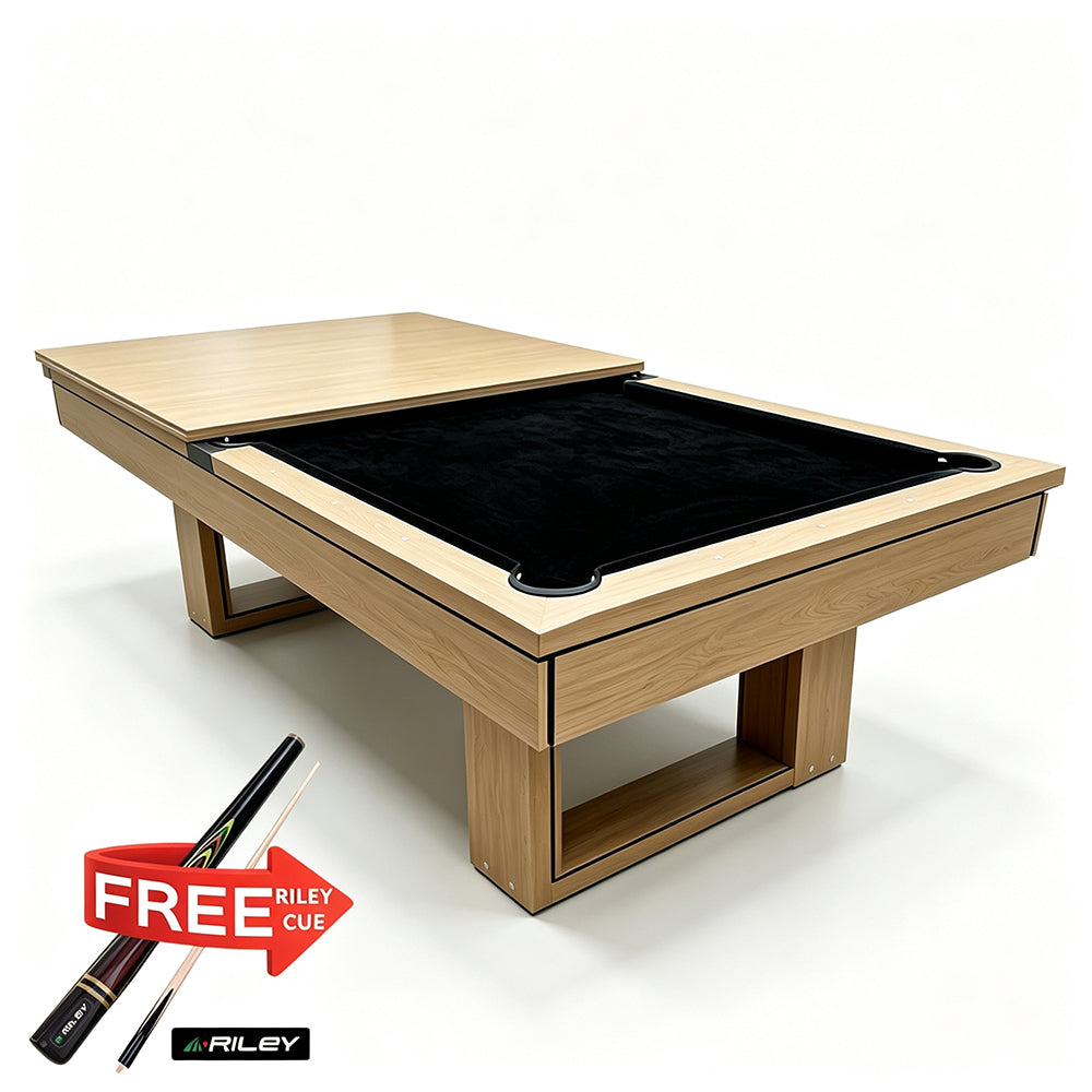 CUETIQ 7FT 3-IN-1 Simple Modern Pool Table/ Billards Table/ Pingpong Table/ Dining Table With Free Accessories