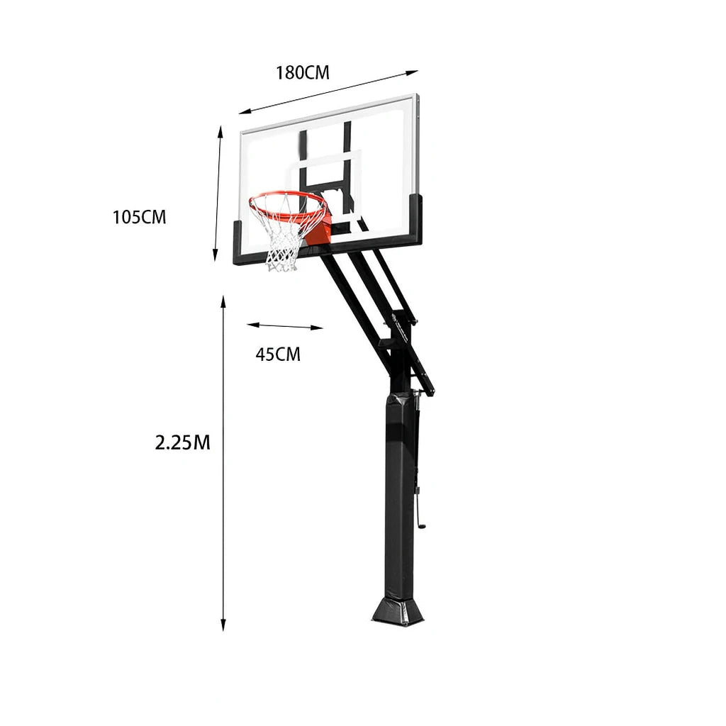 DUNK MASTER M029 Basketball System  In Ground Basketball Stand Ring Hoop Ironman Heavy Duty Professional