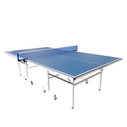 DOUBLE HAPPINESS Premium 13mm Indoor Black&Blue Foldable Solo Play Table Tennis Pingpong Table - Bats Balls Net