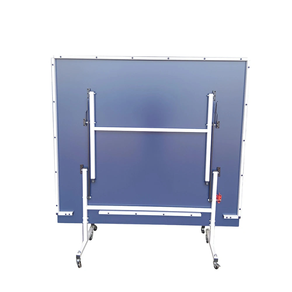 DOUBLE HAPPINESS Premium 13mm Indoor Black&Blue Foldable Solo Play Table Tennis Pingpong Table - Bats Balls Net