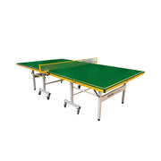 DOUBLE HAPPINESS Indoor Foldable Table Tennis Table - Solo Playback Design with Net Bats & Balls - 13/16/19/25mm for Home & Club Use - Green