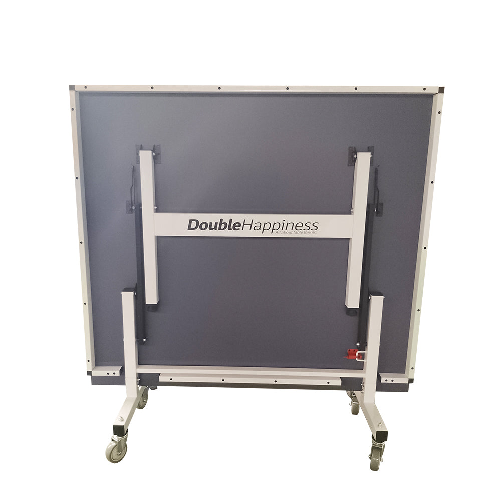 DOUBLE HAPPINESS Premium 25mm Indoor Black&Blue&Red Foldable Solo Play Table Tennis Pingpong Table - Bats Balls Net