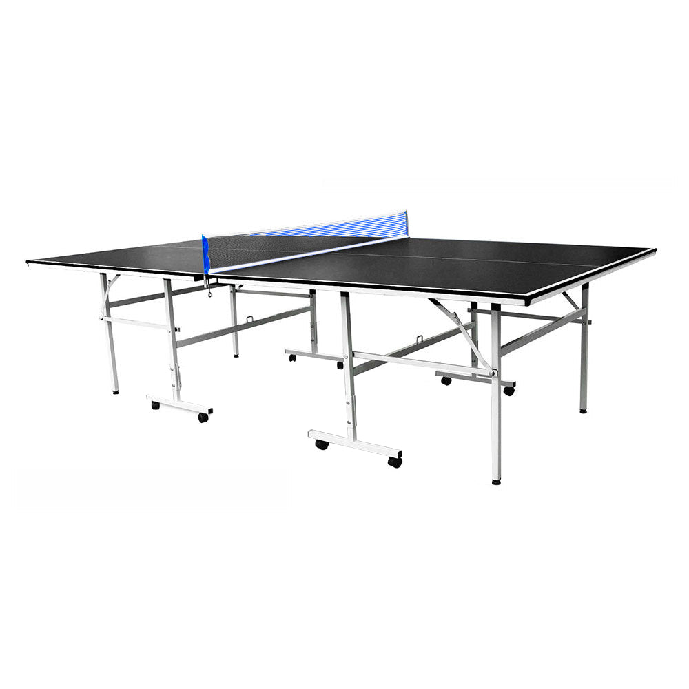 SPINIX Rollaway 13mm Indoor Black Top  Foldable Solo Play Table Tennis Pingpong Table-Bats Balls Net