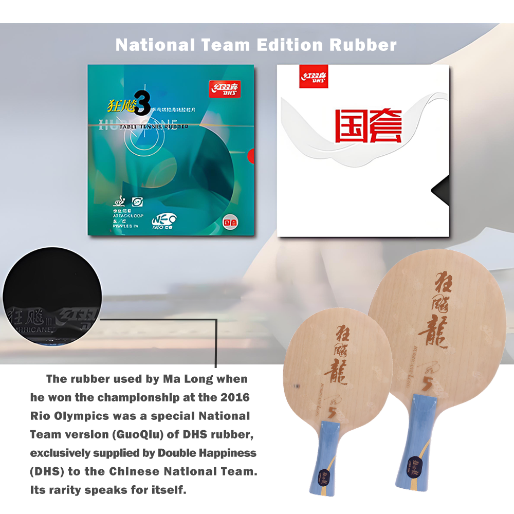 DHS Professional Table Tennis Racket - Hurricane Long 5 Ma Long Championship Edition