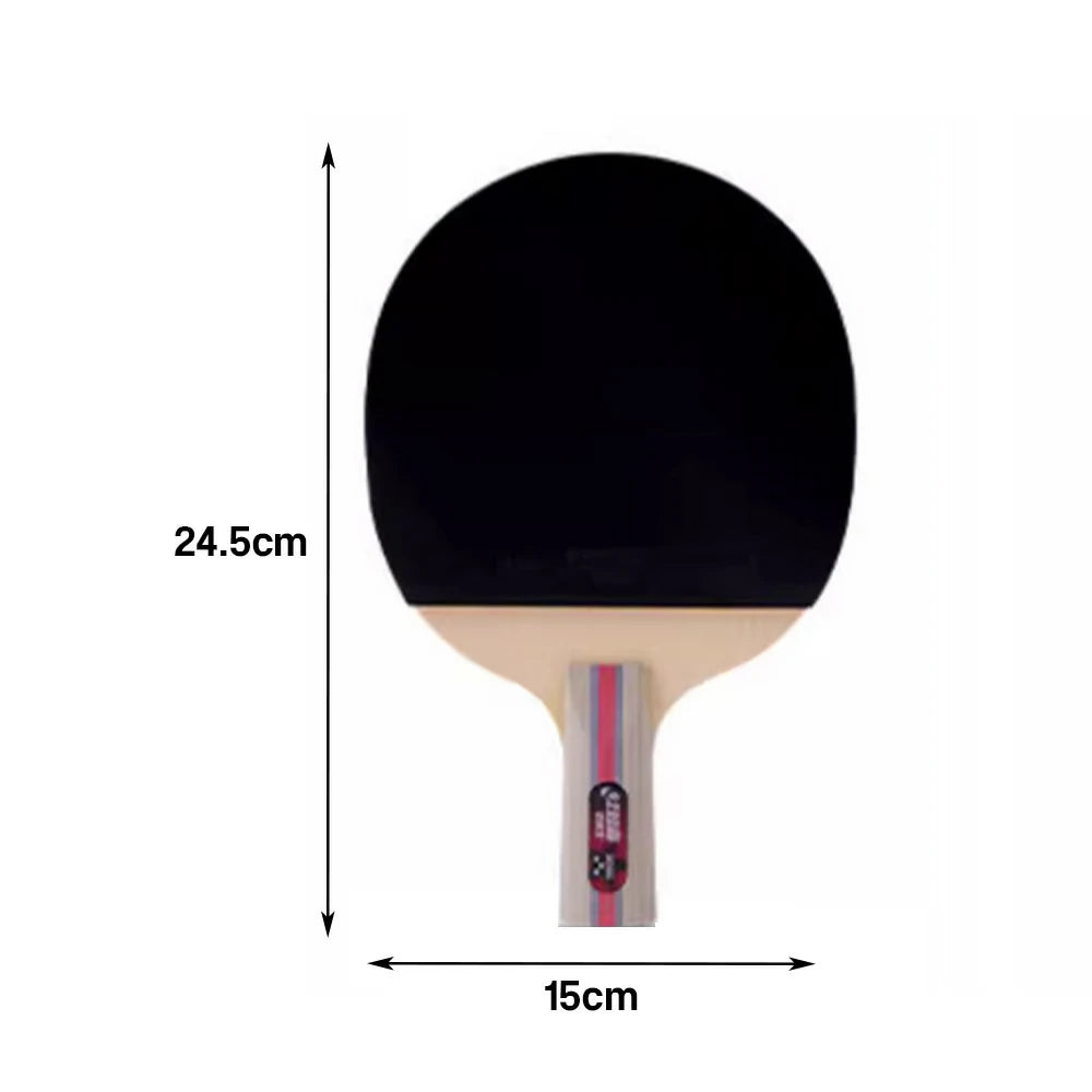 DHS 3-Star Penhold Table Tennis Paddle Set - Includes 6 Balls & Case, Enhanced Spin & Fast Attack - Black