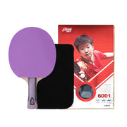 DHS 6-Star Shakehand Table Tennis Paddle - 7-Ply Pure Wood PRO Offensive Blade, Hurricane 3 + Hurricane 9 Spin & Speed - Durable Edge Guard - Purple