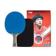 DHS 7-Star Shakehand Table Tennis Paddle - 5+2C Wood-Carbon PRO Offensive Blade, Hurricane 3 + Hurricane 9 Spin & Speed - Blue