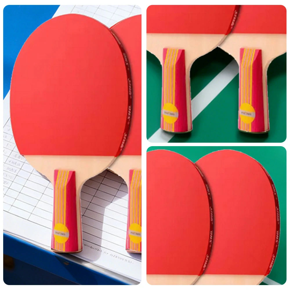 DHS Type II Kids Table Tennis Set - 2 Penhold Paddles + 6 Balls & Case, Easy Control for Recreation & Training - Red