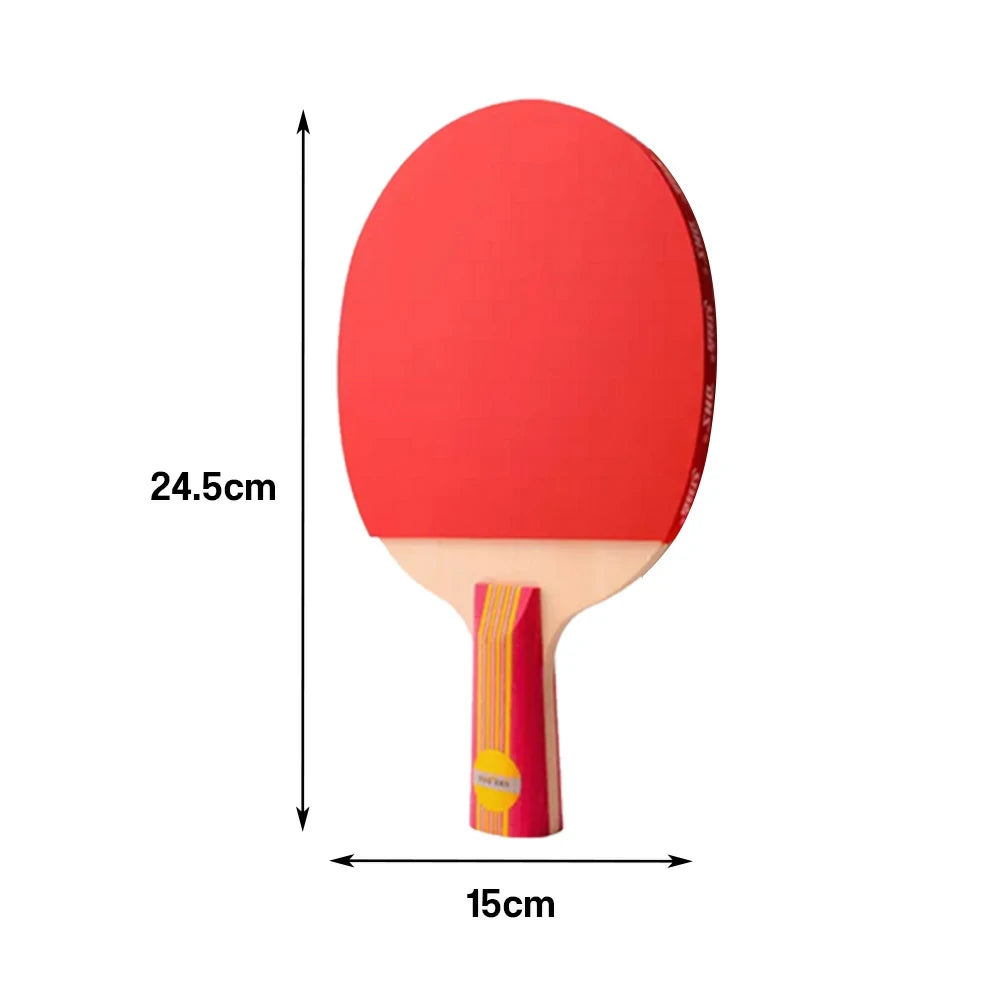 DHS Type II Kids Table Tennis Set - 2 Penhold Paddles + 6 Balls & Case, Easy Control for Recreation & Training - Red