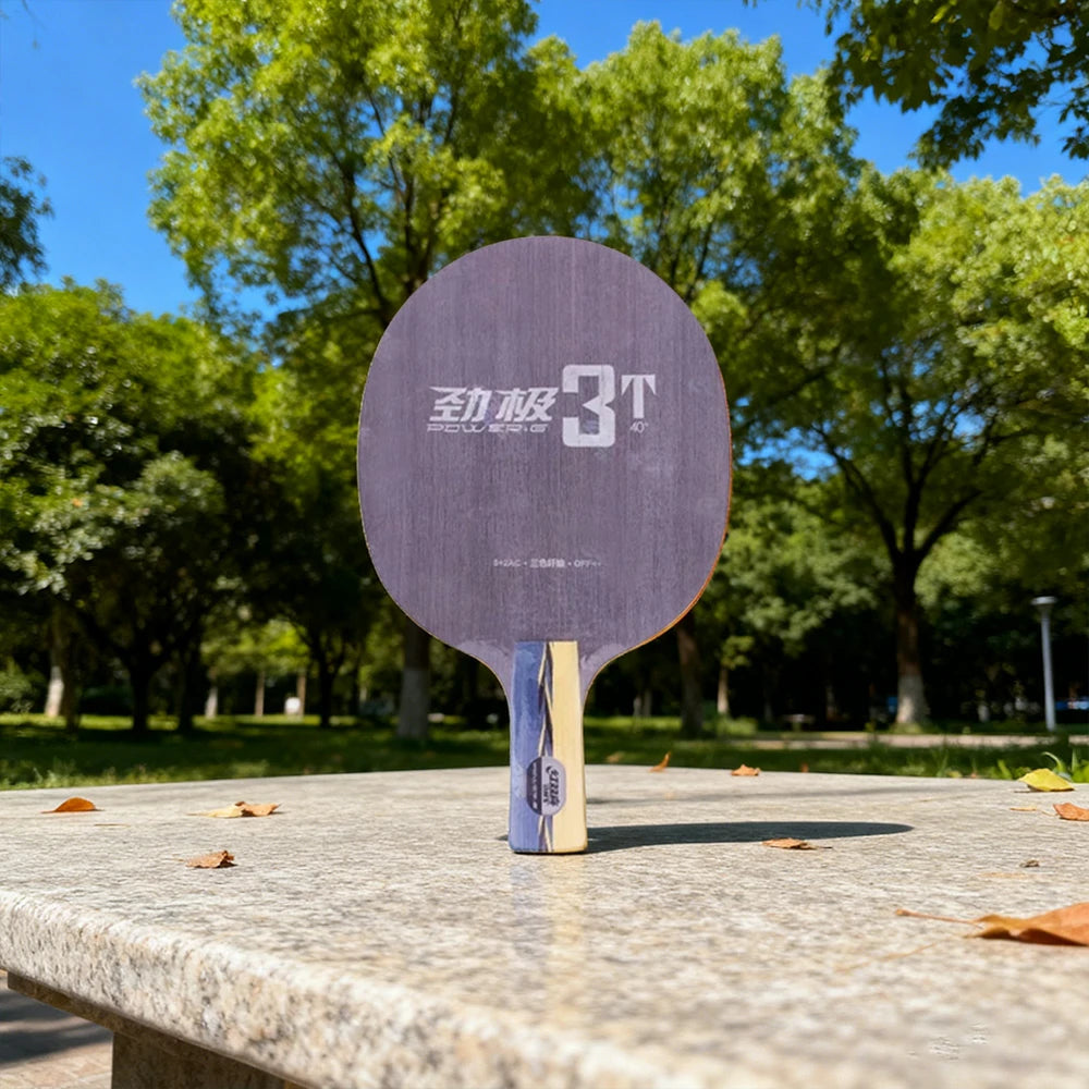 DHS 3T Penhold Table Tennis Paddle Set - 5+2 Fiber Blade with Hurricane 8 & Hurricane 8-80, Fast Control & Strong Spin