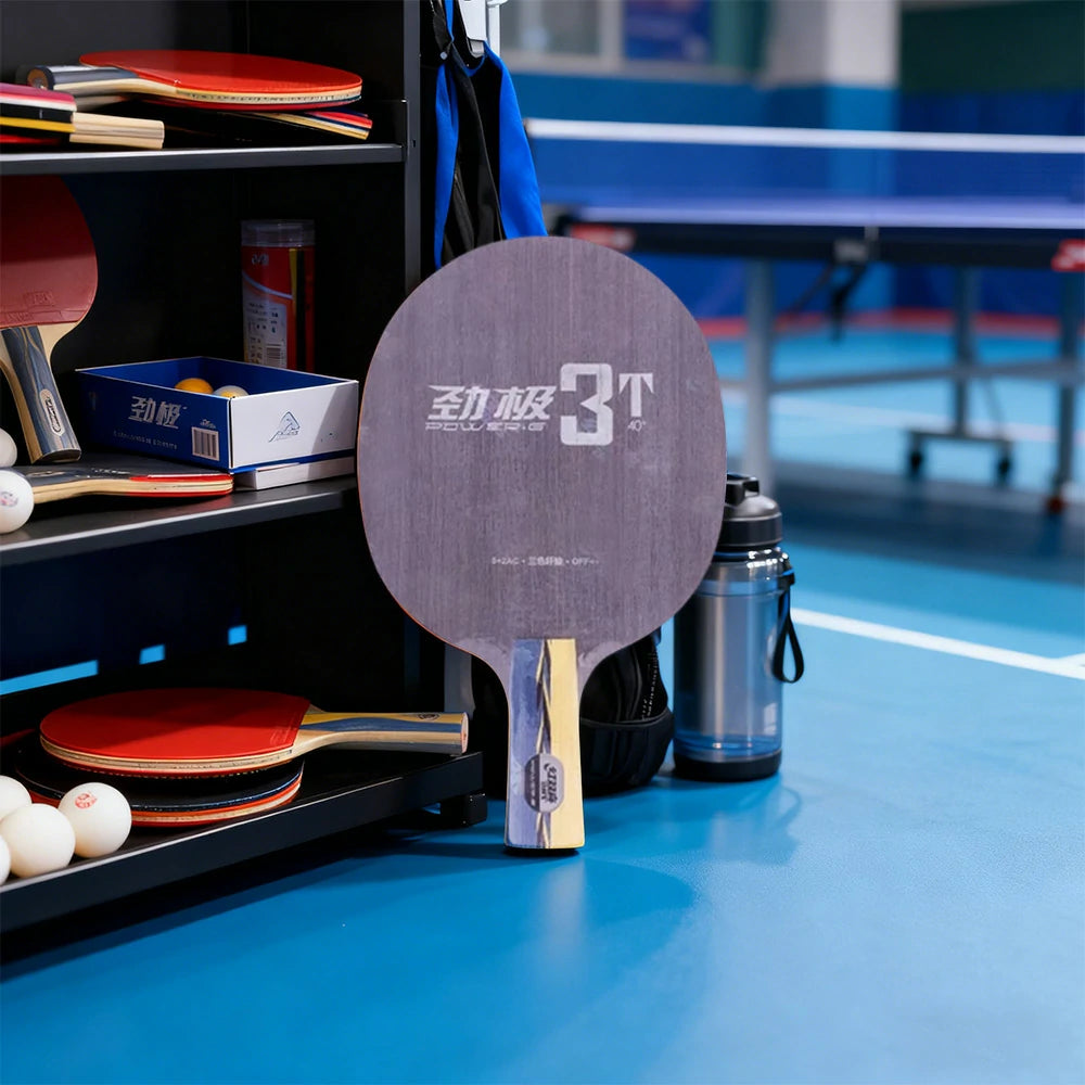 DHS 3T Penhold Table Tennis Paddle Set - 5+2 Fiber Blade with Hurricane 8 & Hurricane 8-80, Fast Control & Strong Spin