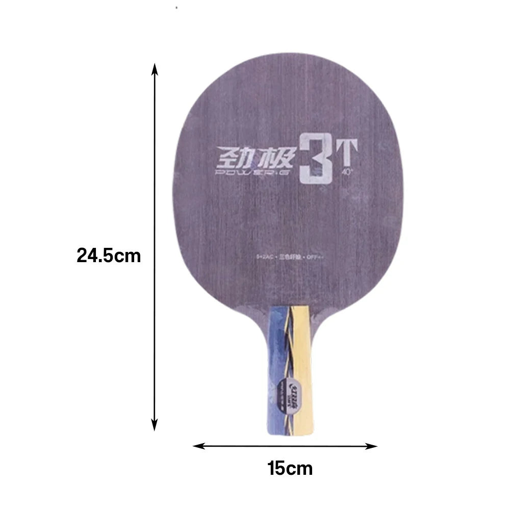 DHS 3T Penhold Table Tennis Paddle Set - 5+2 Fiber Blade with Hurricane 8 & Hurricane 8-80, Fast Control & Strong Spin