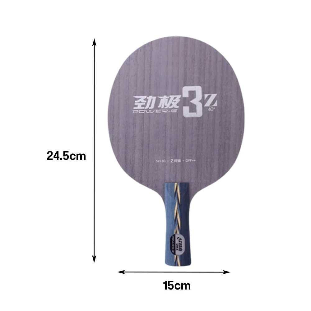 DHS 3Z Penhold Table Tennis Paddle - 5+2ZC Inner Fiber Blade with Hurricane 3 FH & Hurricane 3 BH, Soft Feel & Spin Control