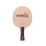 DHS 6A Shakehand Table Tennis Paddle Set - 5+2A Fiber Blade with Hurricane 3 & TinArc 5, Hard Feel & High Elasticity - Includes Case & Balls - Red