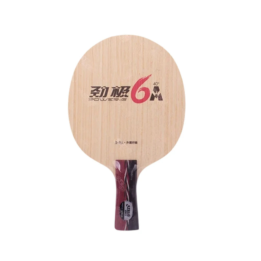 DHS 6A Penhold Table Tennis Paddle Set - 5+2A Fiber Blade with Hurricane 3 & TinArc 5, Hard Feel & High Elasticity - Includes Case & Balls - Red