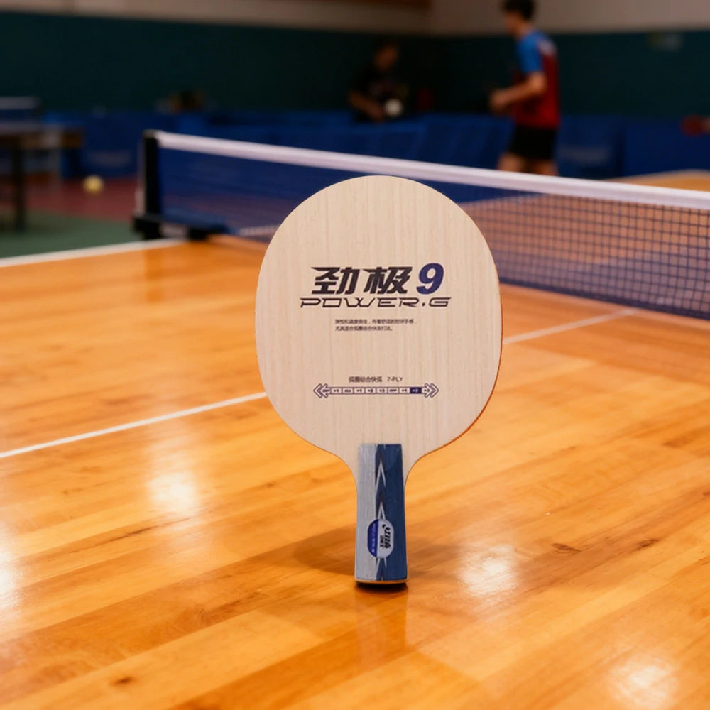 DHS 9 Penhold Table Tennis Paddle Set - 7-Ply Wood with PF4 High-Tack Rubber, Strong Rebound & Easy Control - Includes Balls, Case & Edge Tape