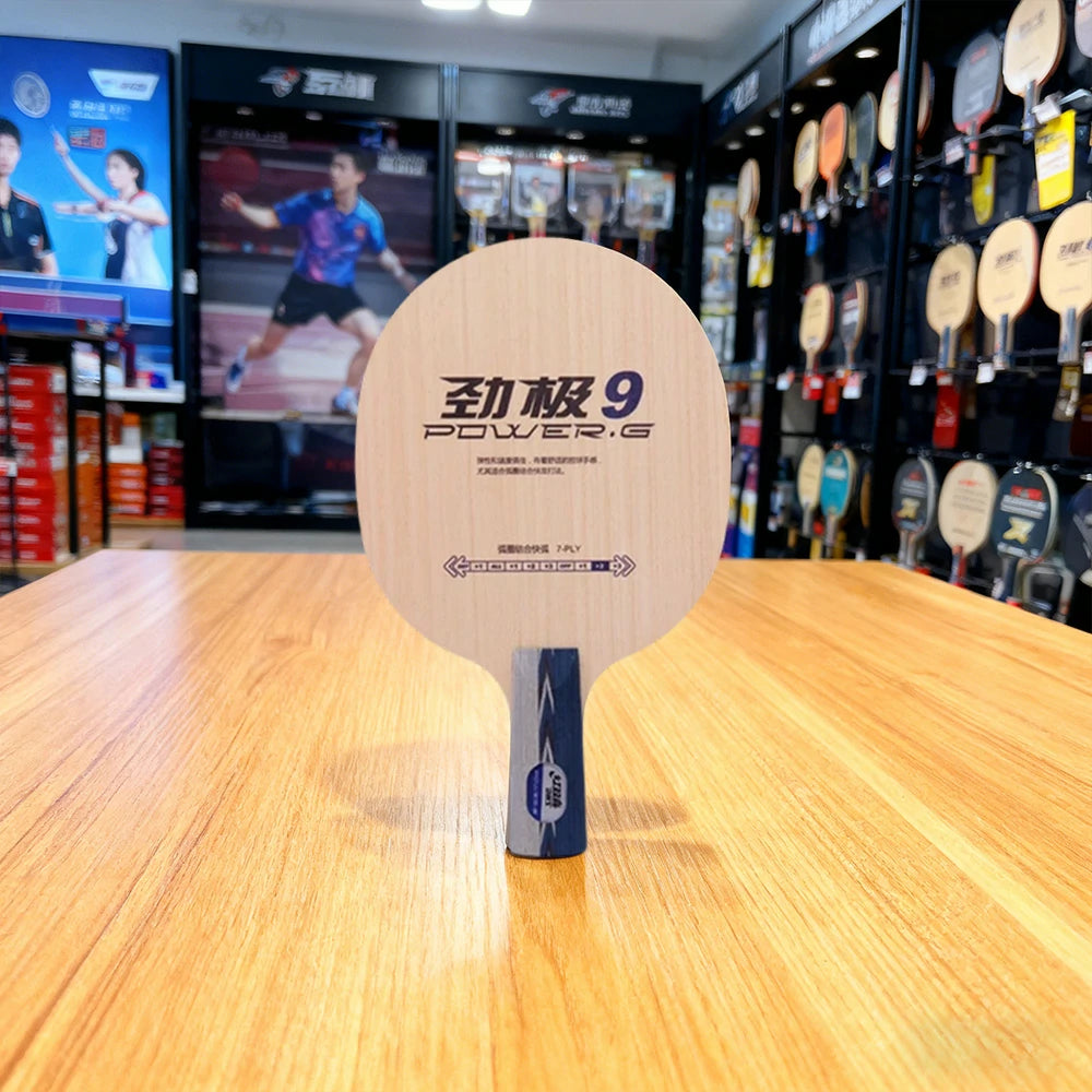 DHS 9 Penhold Table Tennis Paddle Set - 7-Ply Wood with PF4 High-Tack Rubber, Strong Rebound & Easy Control - Includes Balls, Case & Edge Tape