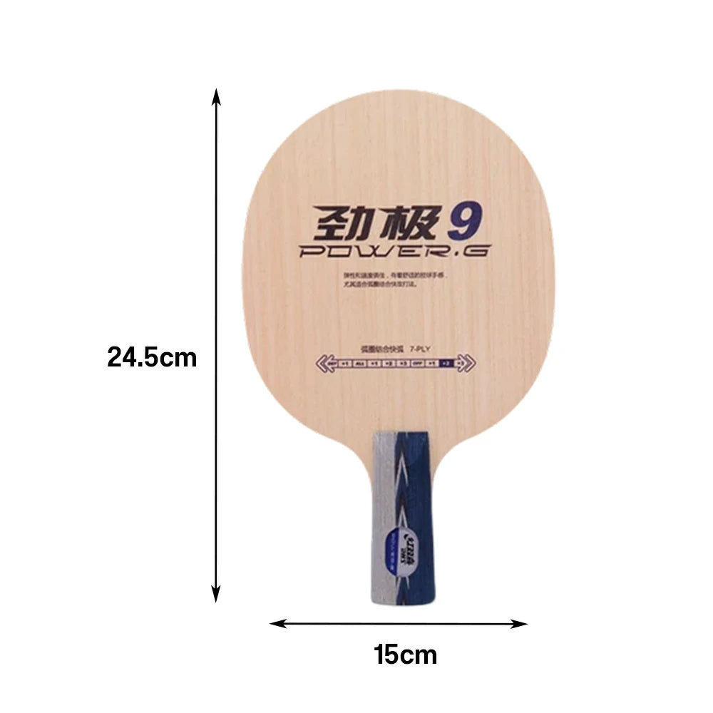 DHS 9 Penhold Table Tennis Paddle Set - 7-Ply Wood with PF4 High-Tack Rubber, Strong Rebound & Easy Control - Includes Balls, Case & Edge Tape