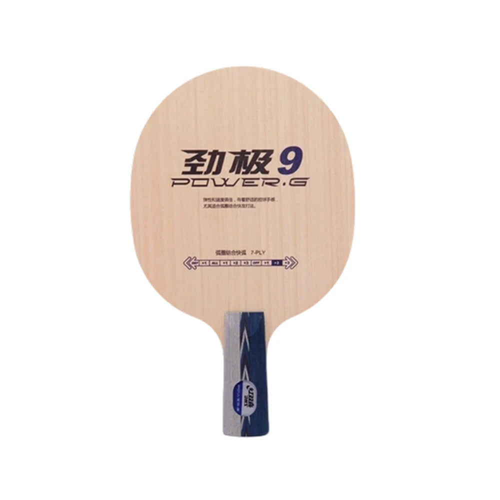 DHS 9 Penhold Table Tennis Paddle Set - 7-Ply Wood with PF4 High-Tack Rubber, Strong Rebound & Easy Control - Includes Balls, Case & Edge Tape
