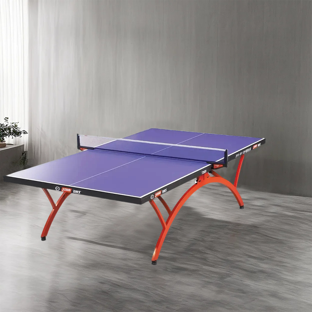 DHS T2828 18mm Indoor Blue Table Tennis Pingpong Table - Bats Balls Net