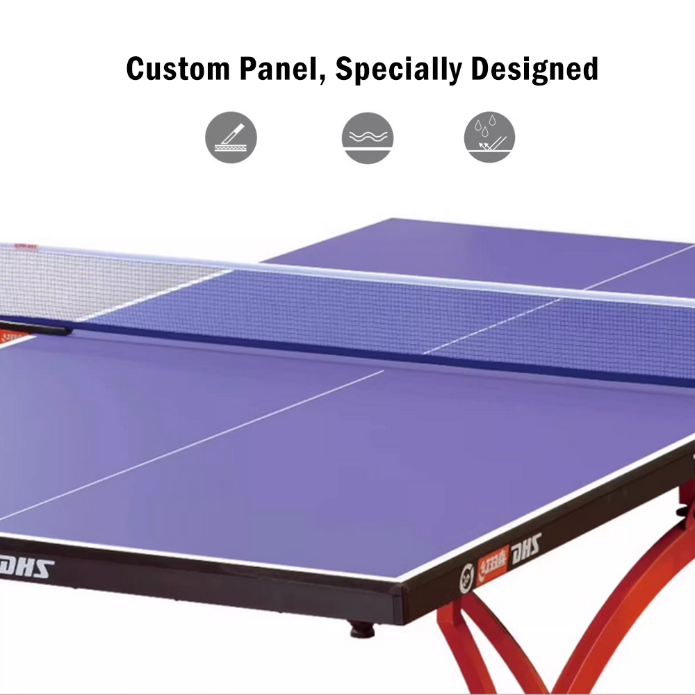 DHS T2828 18mm Indoor Blue Table Tennis Pingpong Table - Bats Balls Net