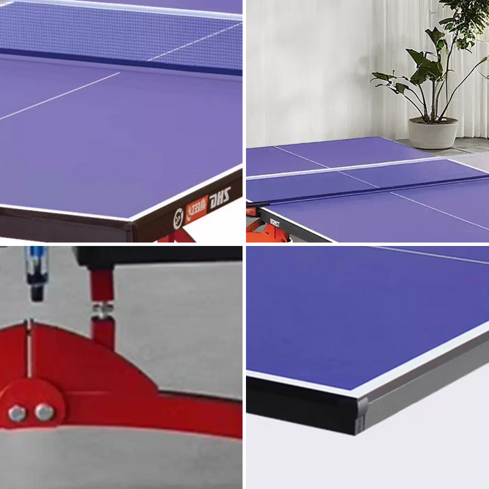 DHS T2828 18mm Indoor Blue Table Tennis Pingpong Table - Bats Balls Net