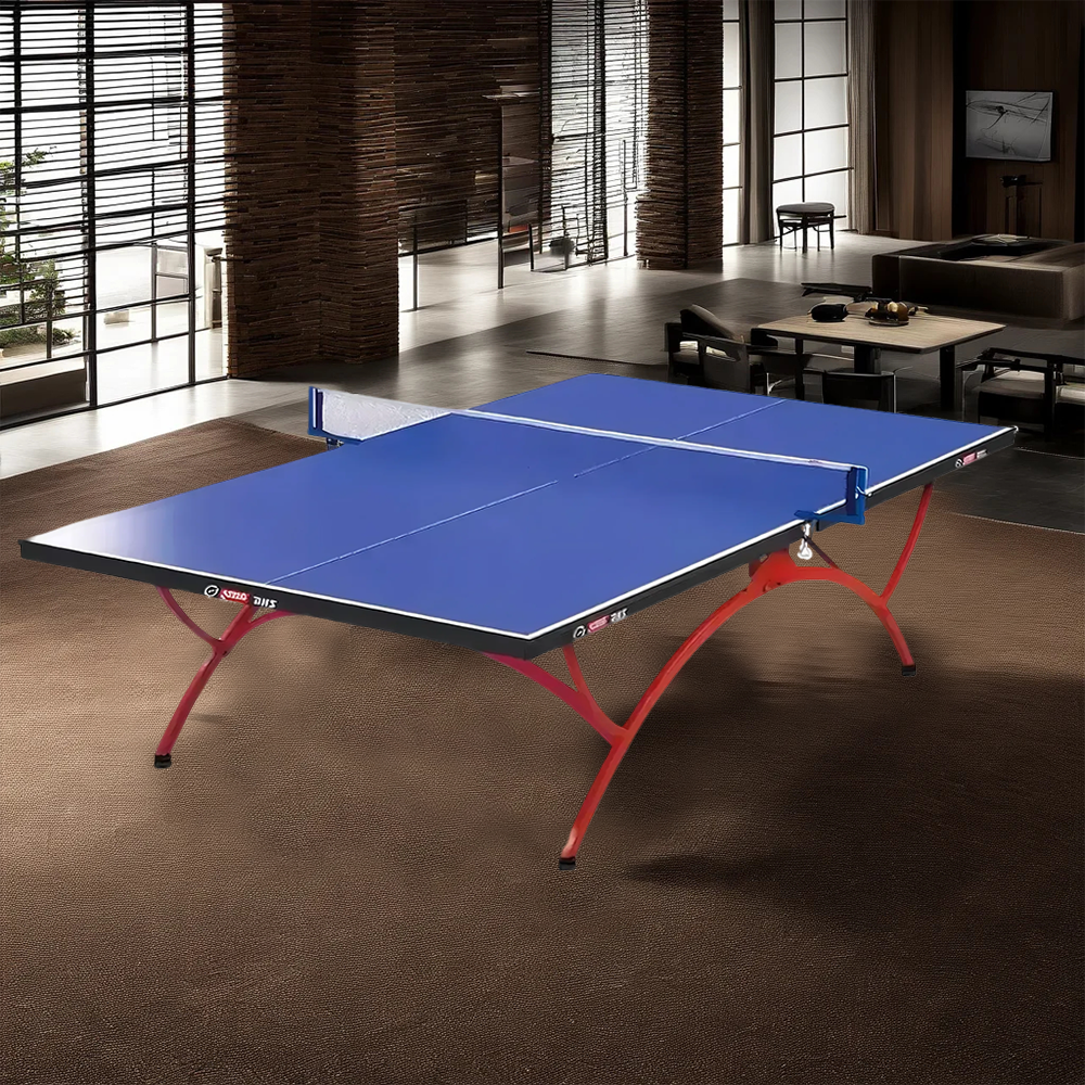 DHS T3088 15mm Indoor Blue Table Tennis Pingpong Table - Bats Balls Net