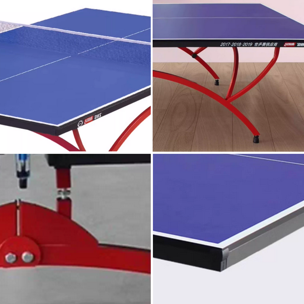 DHS T3088 15mm Indoor Blue Table Tennis Pingpong Table - Bats Balls Net
