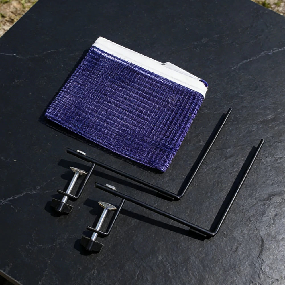 DOUBLE HAPPINESS Table Tennis Net Set - Clamp-On Adjustable Design - Durable Metal Bracket - Foldable Posts for Tables up to 5cm Thick