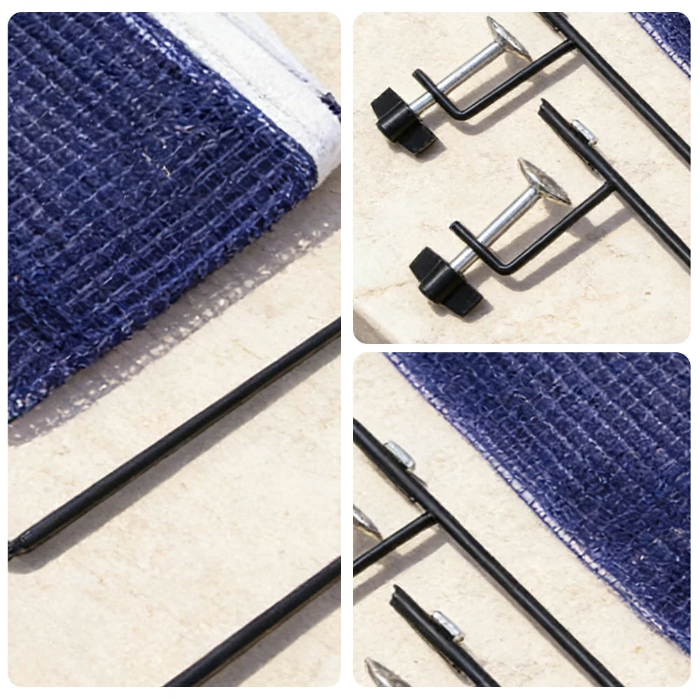 DOUBLE HAPPINESS Table Tennis Net Set - Clamp-On Adjustable Design - Durable Metal Bracket - Foldable Posts for Tables up to 5cm Thick