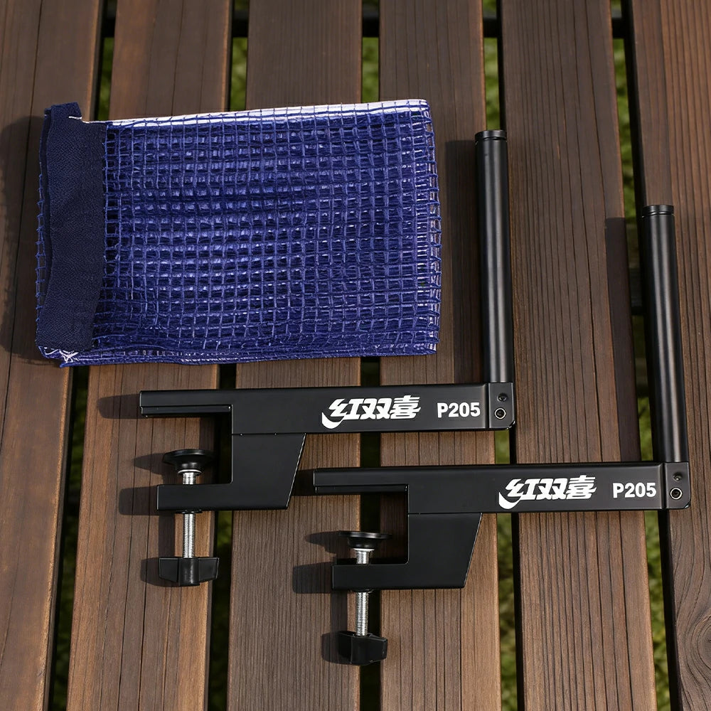 DOUBLE HAPPINESS Table Tennis Net Set - Screw Clamp Adjustable System - Durable Metal Bracket - Built-in 409 Net for Standard Sport Series Tables