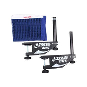 DOUBLE HAPPINESS Table Tennis Net Set - Clamp-On Adjustable Design - Durable Metal Bracket - Foldable Posts for Tables up to 4cm Thick