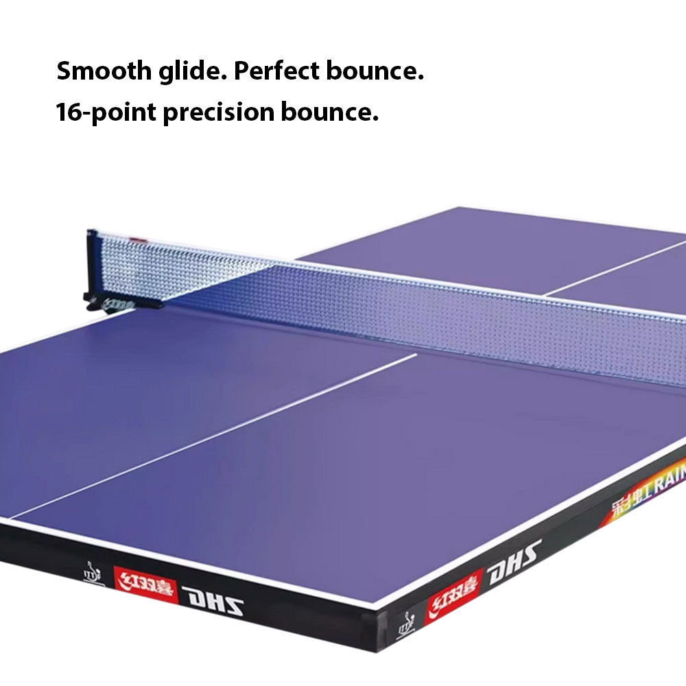 DHS T3726 Premium 15mm Indoor Blue Table Tennis Pingpong Table - Bats Balls Net