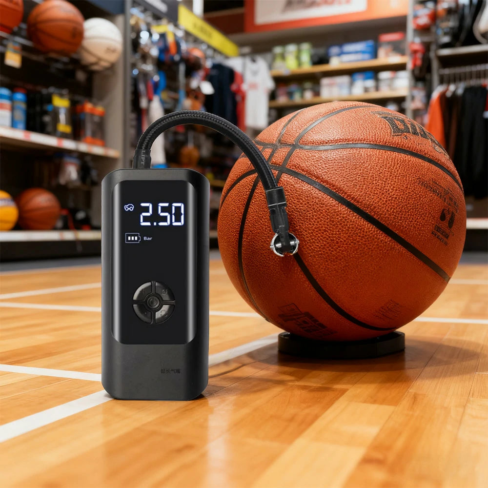 DUNK MASTER Electric Air Pump – Precision Pressure Detection, Auto Stop Inflation – Powerful 100/120/150 Cylinder Options, Fast and Portable Design for Sports Balls and Tires