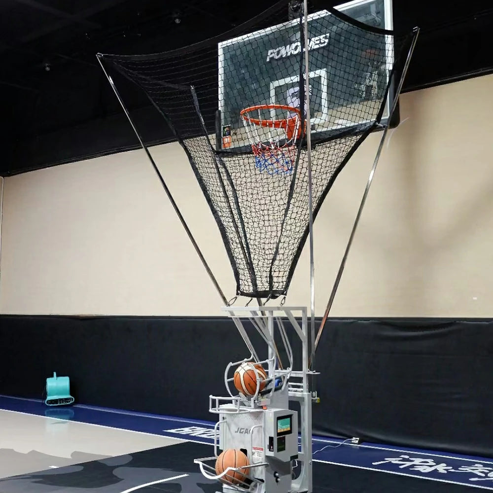DUNK MASTER Automatic Basketball Return System - Continuous Ball Return, Heavy-Duty Metal Frame, Adjustable Angles for Full-Court Training