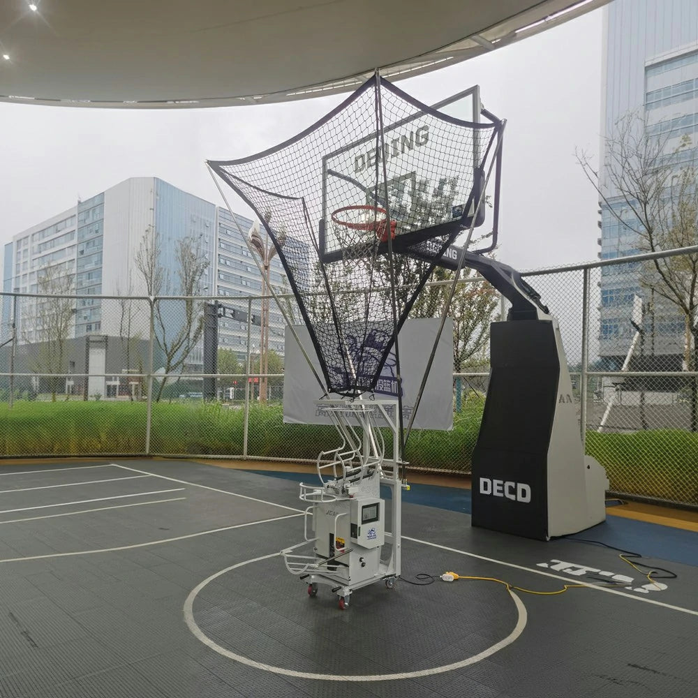 DUNK MASTER Automatic Basketball Return System - Continuous Ball Return, Heavy-Duty Metal Frame, Adjustable Angles for Full-Court Training