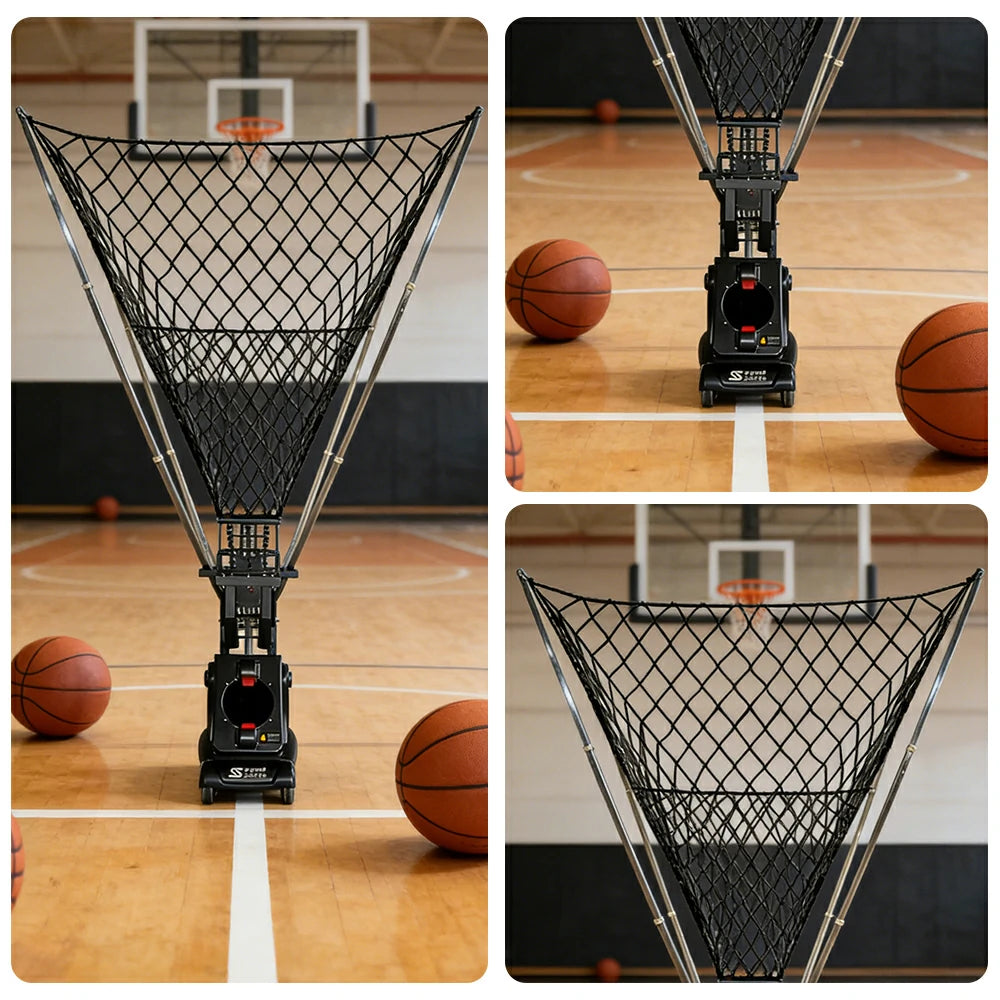 DUNK MASTER Smart Basketball Shooting Machine - Wireless Remote Control, Multi-Spot Training, Heavy-Duty Metal Frame, Customisable Arc & Spin