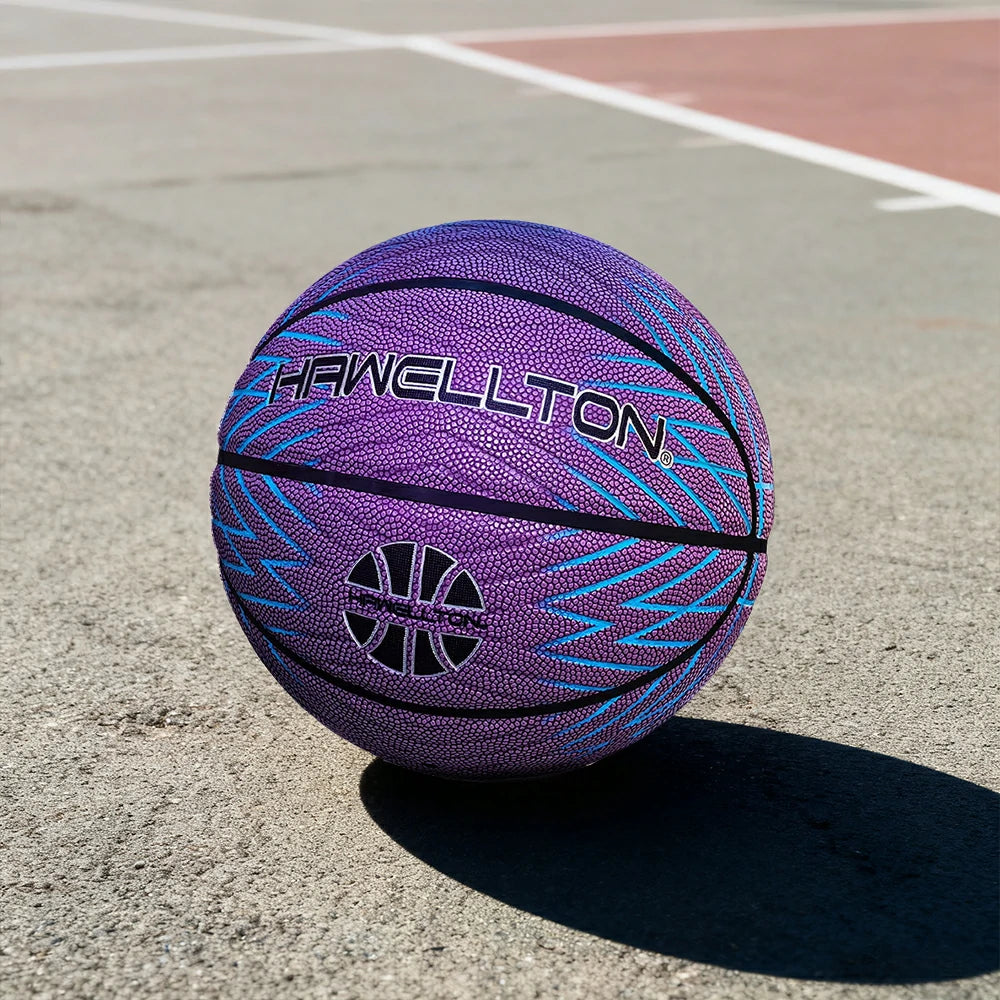 DUNK MASTER Basketball 5/6/7# – Soft Rebound, Durable Rubber Bladder – Ultra-Fiber Leather, High Grip, Moisture-Wicking - Purple