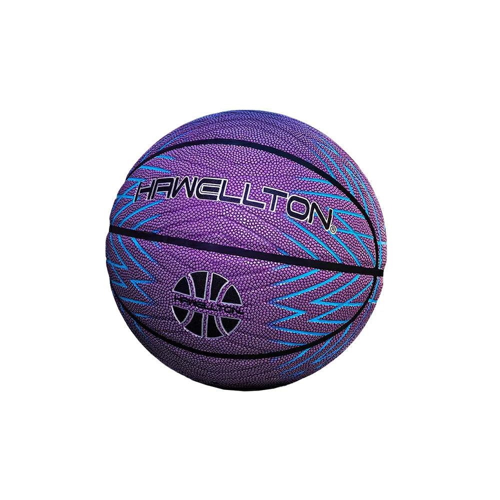 DUNK MASTER Basketball 5/6/7# – Soft Rebound, Durable Rubber Bladder – Ultra-Fiber Leather, High Grip, Moisture-Wicking - Purple