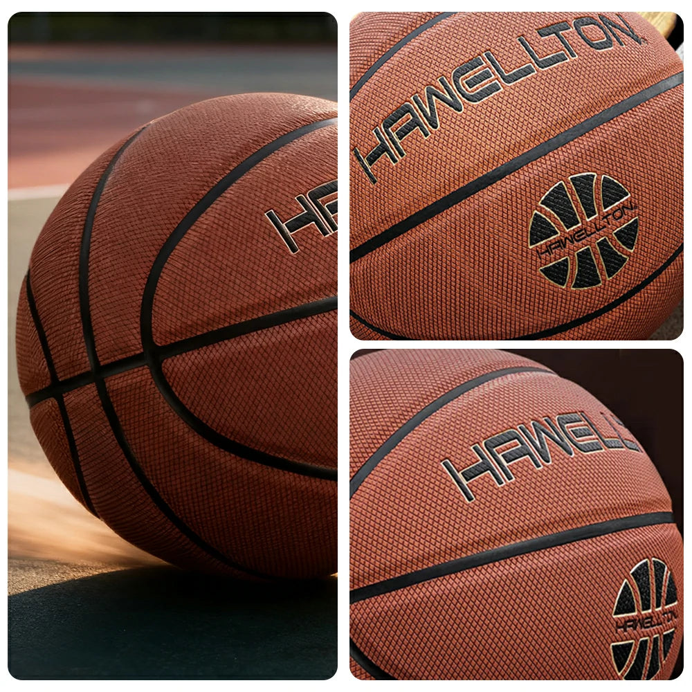 DUNK MASTER Basketball 5/6/7# – Soft Rebound, Durable Rubber Bladder – Ultra-Fiber Leather, High Grip, Moisture-Wicking - Brown