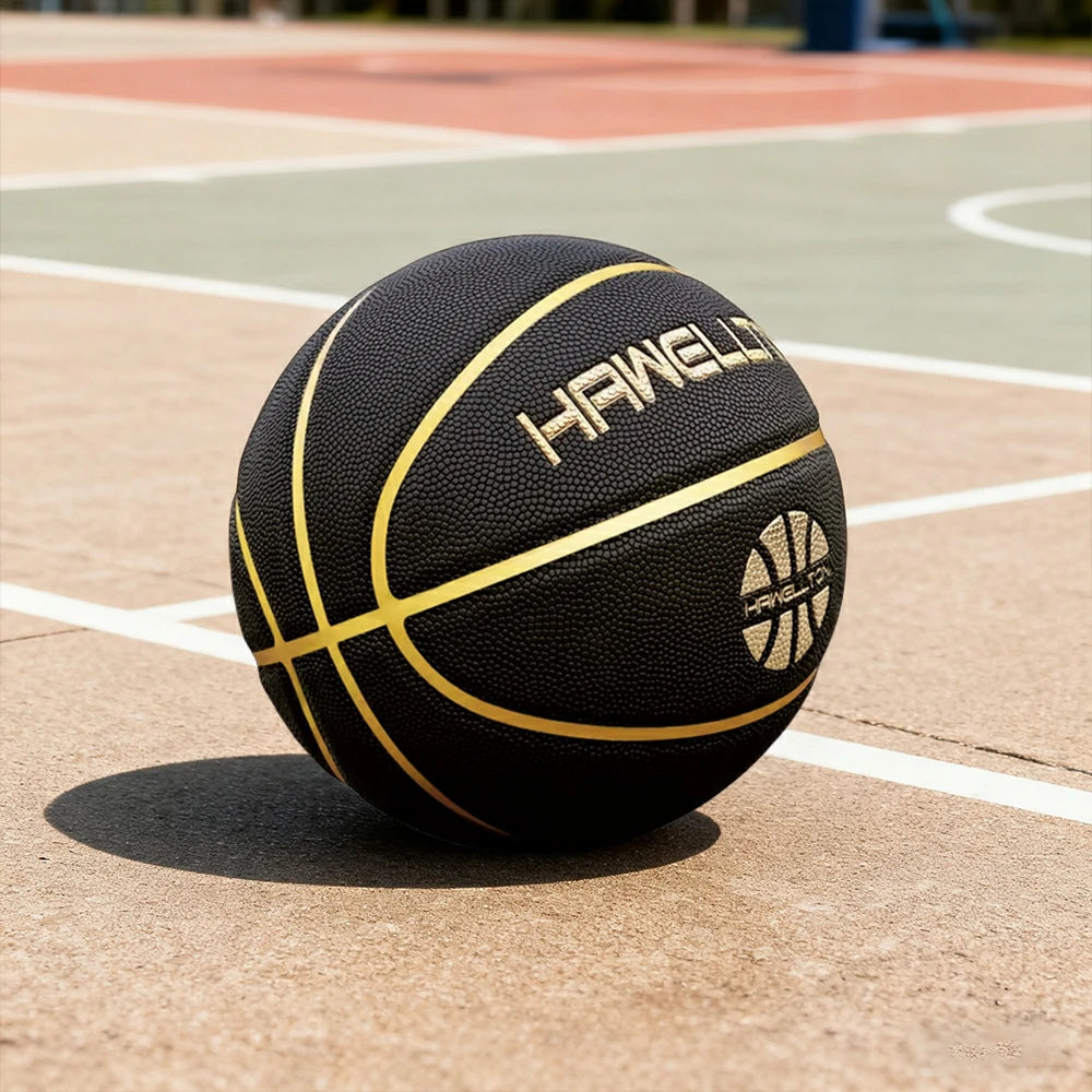 DUNK MASTER Basketball 5/6/7# – Soft Rebound, Durable Rubber Bladder – Ultra-Fiber Leather, High Grip, Moisture-Wicking - Black