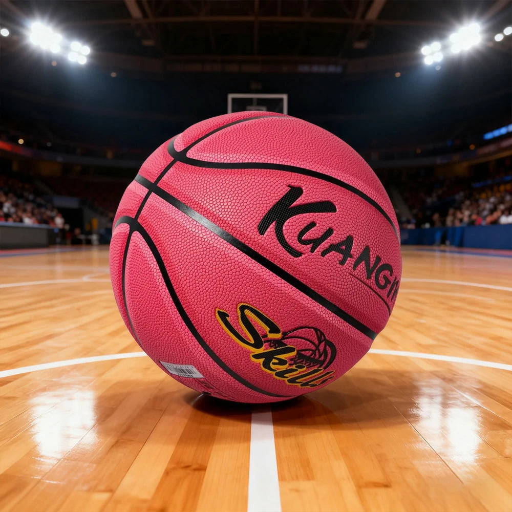 DUNK MASTER Basketball 5# Quick Rebound, Durable Nylon Bladder – Deep Channel Grip, Anti-Slip Texture, For Kids Aged 3-12 - Pink