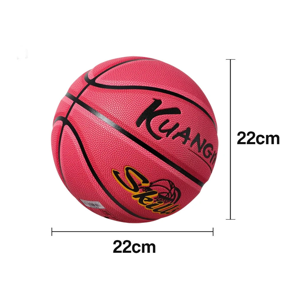 DUNK MASTER Basketball 5# Quick Rebound, Durable Nylon Bladder – Deep Channel Grip, Anti-Slip Texture, For Kids Aged 3-12 - Pink