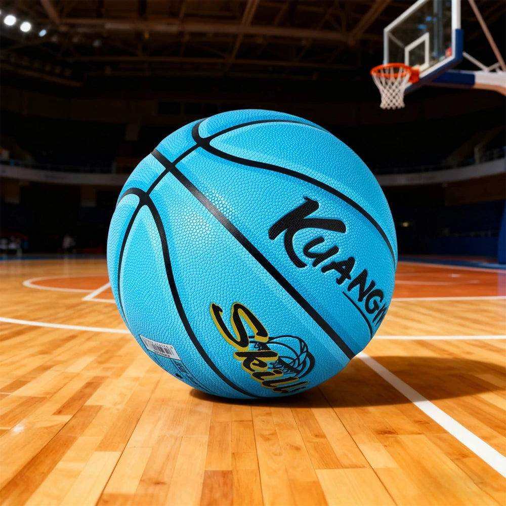 DUNK MASTER Basketball 5# Quick Rebound, Durable Nylon Bladder – Deep Channel Grip, Anti-Slip Texture, For Kids Aged 3-12 - Blue