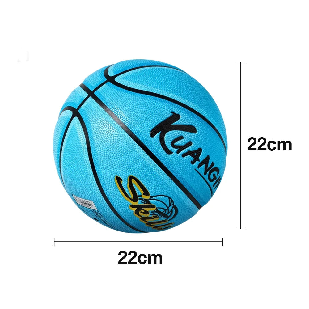 DUNK MASTER Basketball 5# Quick Rebound, Durable Nylon Bladder – Deep Channel Grip, Anti-Slip Texture, For Kids Aged 3-12 - Blue