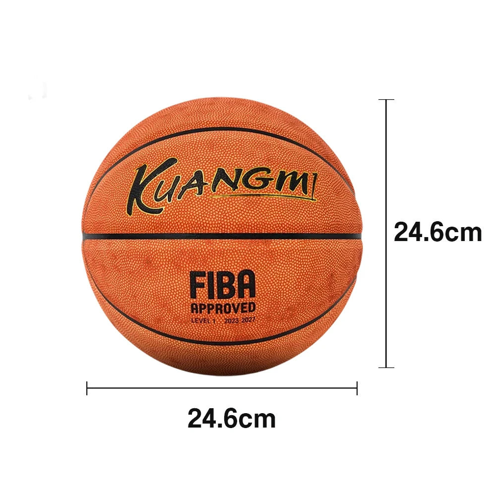 DUNK MASTER Basketball 7# – Quick Rebound, Durable Nylon Bladder – Deep Channel Grip, Synthetic PU Leather - Orange